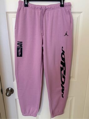 Jordan Lilac Sweatpants with Black Jumpman Graphics NIKE